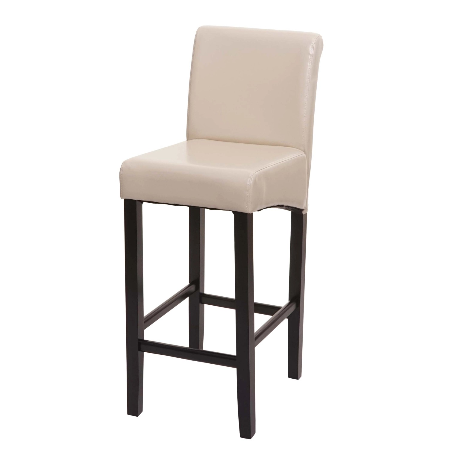 PROREGAL Barhocker Gepolstert Mit Lehne Sitzhöhe 75cm Holz Creme Dunkle Bei günstig online kaufen