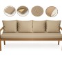 Setgarden  Mix Bench Kissen Outdoor Kissen Bankauflage 170x50+4x50x56cm Kissen Für 3-Sitzer Bänke 1tlg Beige_3