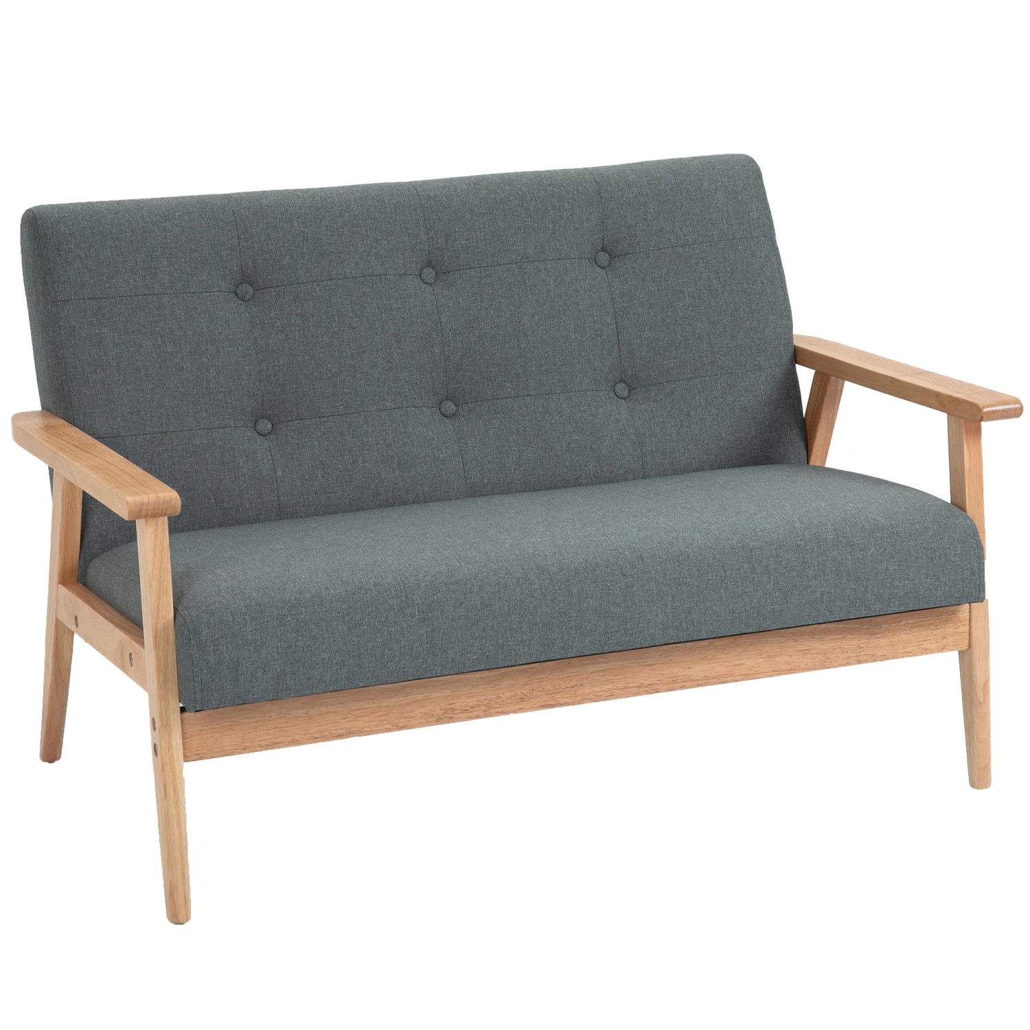 HOMCOM 2 Sitzer Sofa Polsterung Kompaktes Design 115 x 66,5 x 73 cm