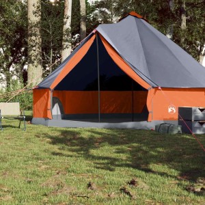 vidaXL Tipi-Familienzelt 8 Personen Grau und Orange Wasserdicht 94590