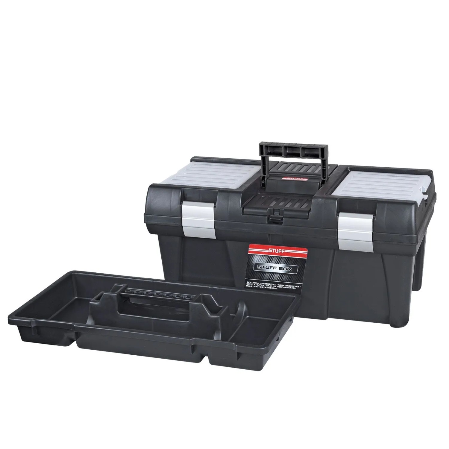 PROREGAL Werkzeugkoffer Light M HxBxT 24,6x52,5x25,6cm Polypropylen Schwarz