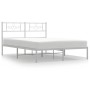 Weißes Metall Bettgestell 140x190 cm mit Kopfteil für Schlafzimmer