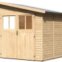 Karibu Holz-Gartenhaus Timsund, naturbelassen mit Pultdach, 235x178 cm. Unbehandeltes Holz.