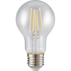 E27 LED Leuchtmittel in Globeform, 4,2 W, warmweißes Licht für Wohnräume.