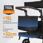 Sekey Bollerwagen, faltbar, schwarz, mit Hecktasche und ausklappbarem Heckteil für Camping & Zubehör.