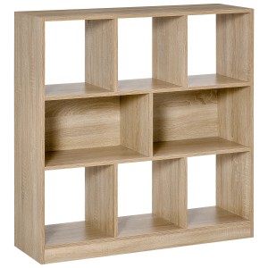 HOMCOM Bücherregal mit 3 Böden in Holzoptik, ideal für Wohnzimmer und Home-Office.