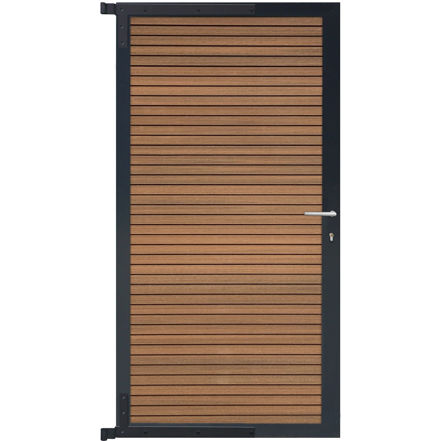 GartenLand Steckzauntor Shadowline ca. 90 x 175 cm WPC Mahagoni Aluminium A günstig online kaufen