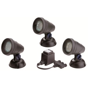 Oase LunAqua Classic LED Set 3: 3 Teichstrahler mit Trafo für Unter- und Überwasserbeleuchtung.