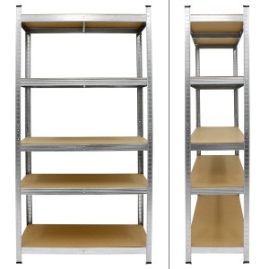 ECD Germany Werkstattregal, 170x70x30cm, verzinkt, mit 5 MDF-Platten. Schwerlastregal für Werkstatt, Keller oder Lager.