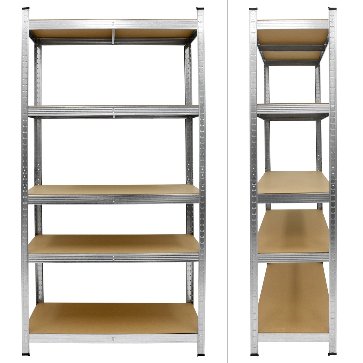 ECD Germany Werkstattregal, 170x70x30cm, verzinkt, mit 5 MDF-Platten. Schwerlastregal für Werkstatt, Keller oder Lager.