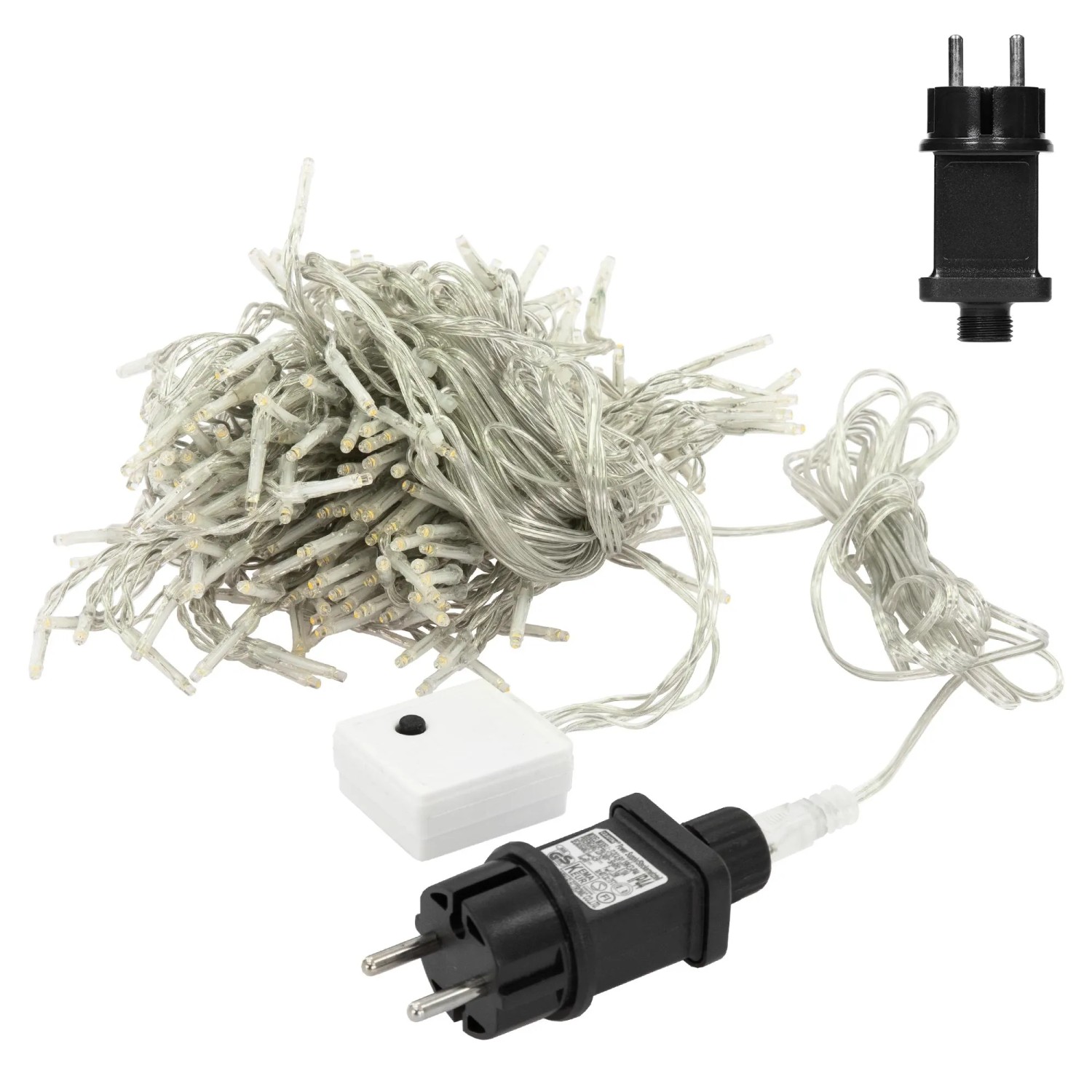 ECD Germany LED Lichtervorhang 2x1,5m mit 240 kaltweißen LEDs und 12 Funktionen für Weihnachtsdekoration.