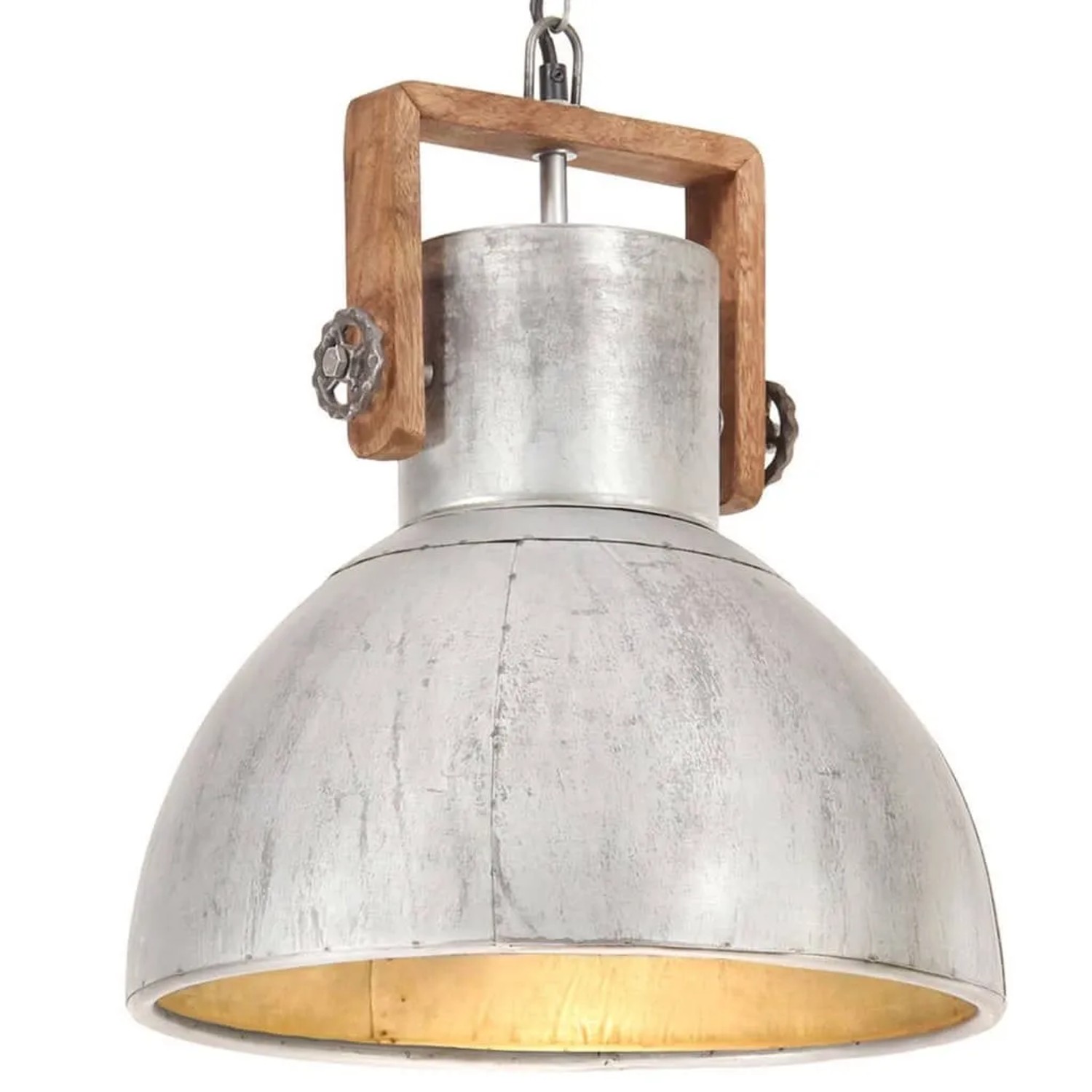 vidaXL Hängelampe Industriestil 25 W Silbern Rund 40 cm E27 320529