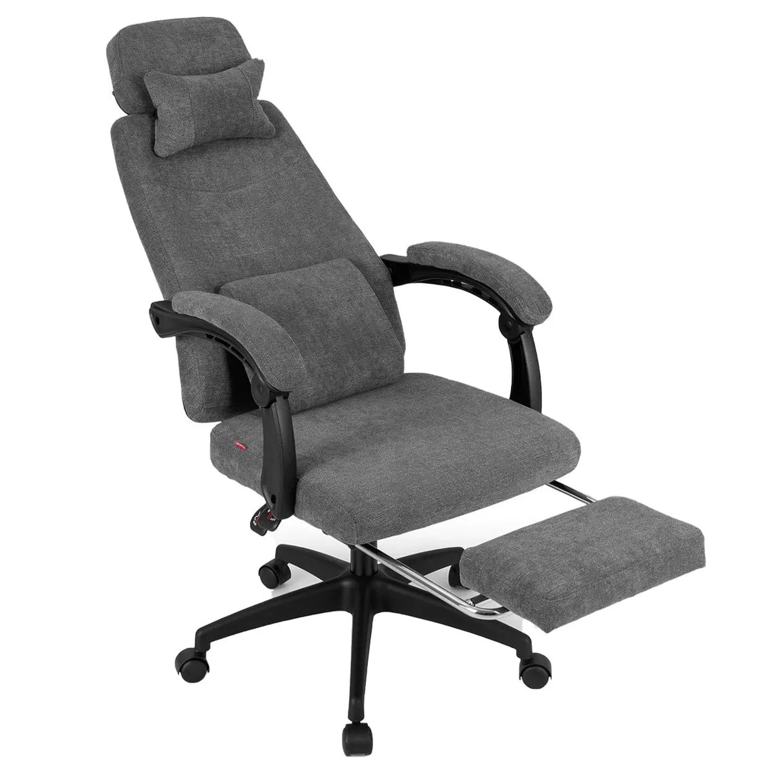 Costway Bürostuhl mit Einziehbarer Fußstütze Verstellbarer Rückenlehne