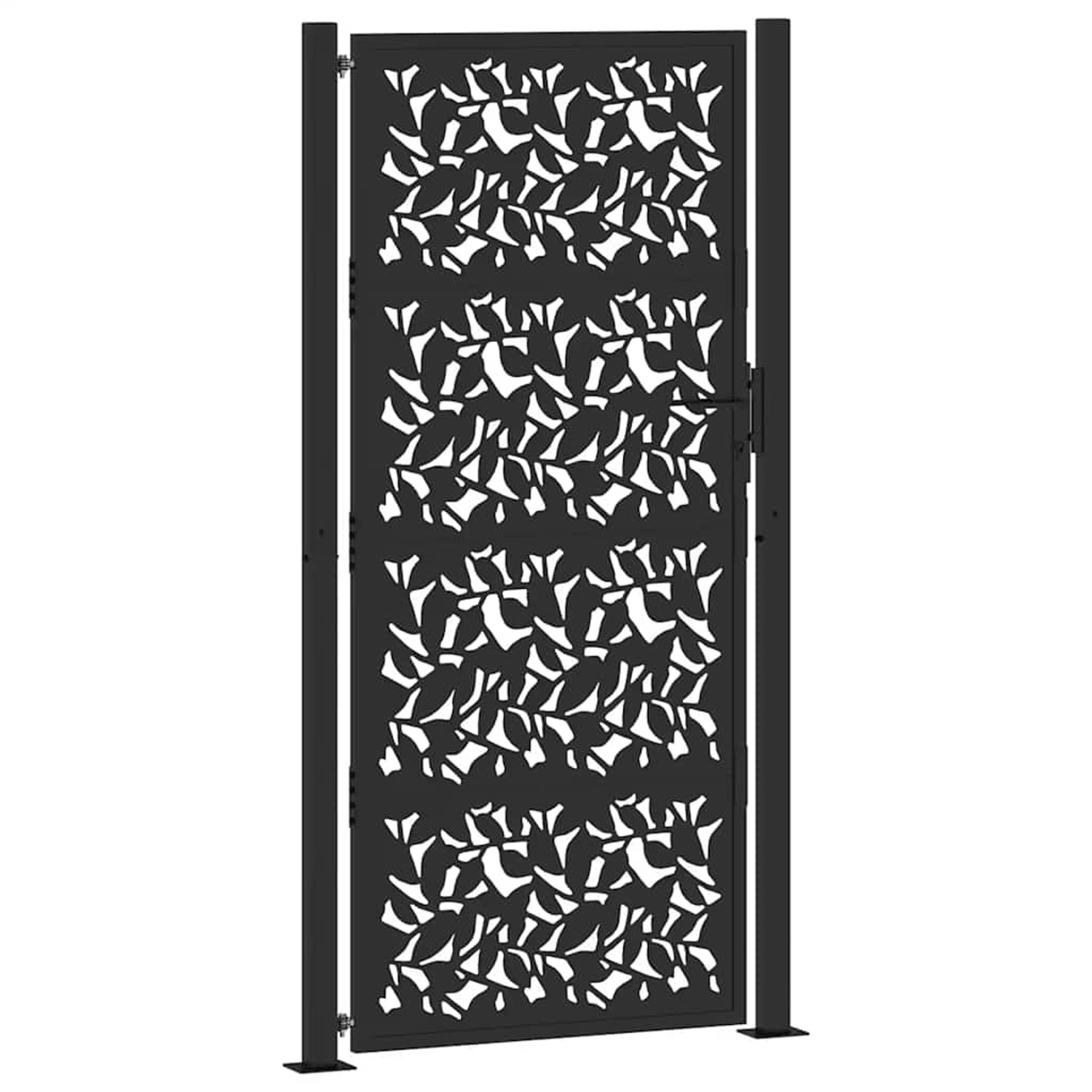 vidaXL Gartentor Schwarz 105 x 205 cm Stahlblatt-Design 4100963 günstig online kaufen