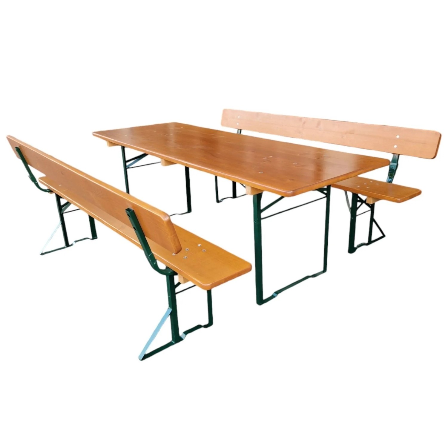 CHEFGASTRO Bierzeltgarnitur ALPENFEST PRO Made In Germany  Premium Qualität Mit Rückenlehne HxBxT 77x220x80cm Fichtenholz Wetterfest & UV-beständig