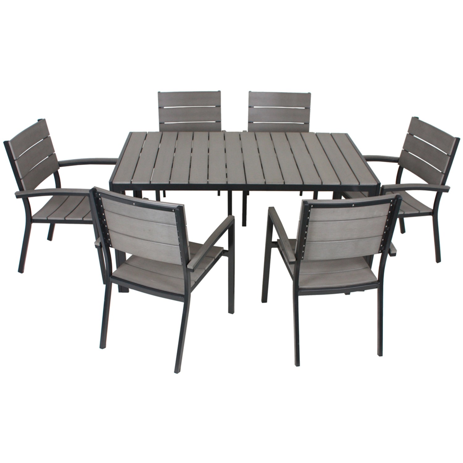 Garden Pleasure Gartenmöbel-Set Olivia 7-teilig Grau