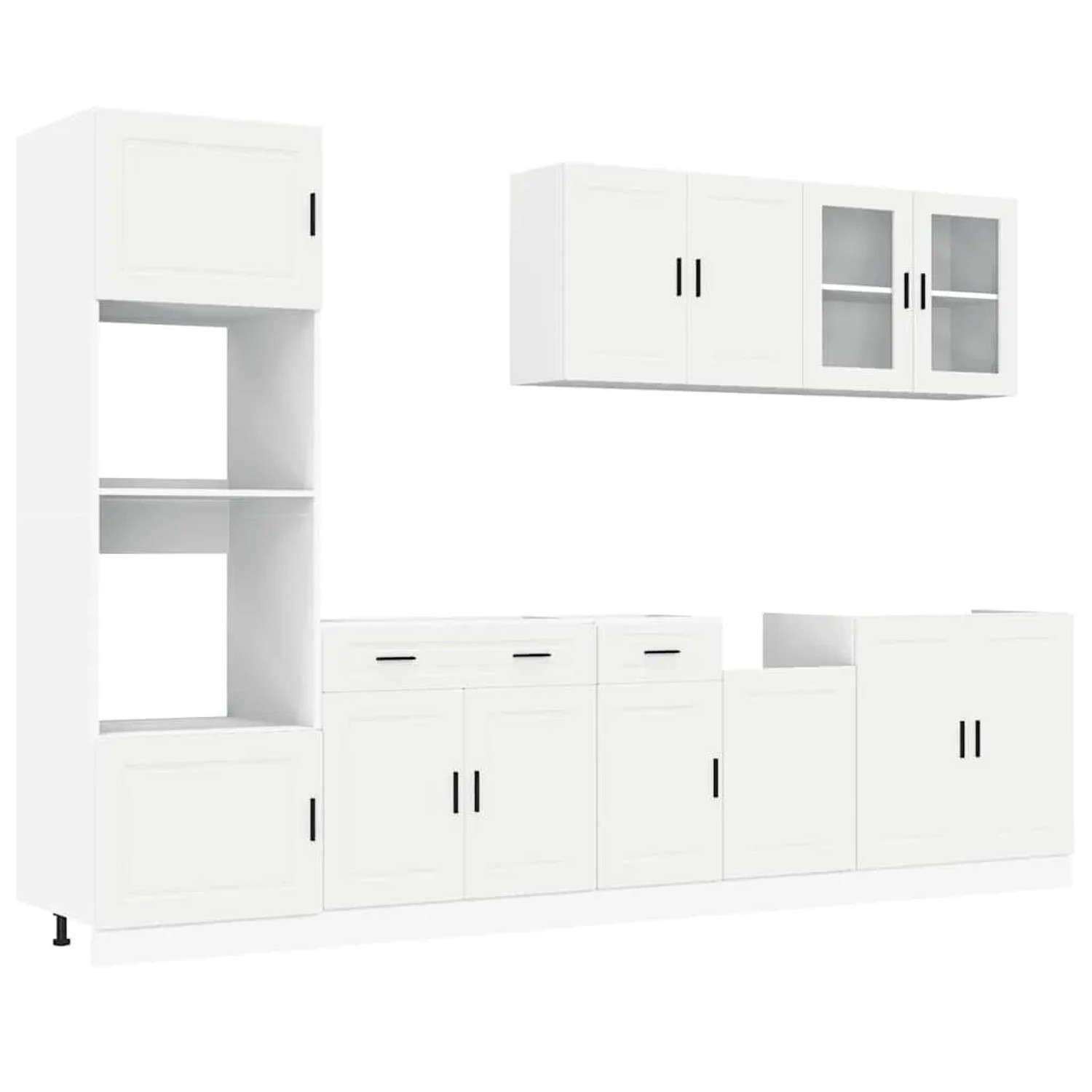 vidaXL 7 Tlg Küchenschrank-Set Porto Weiß Holzwerkstoff 3314751 günstig online kaufen