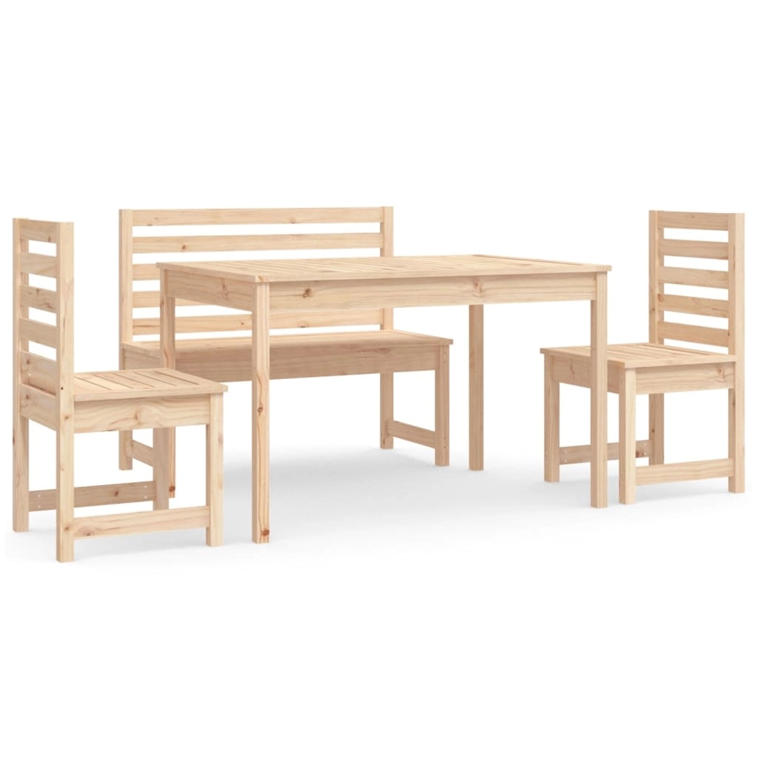 vidaXL 4-Tlg Garten-Essgruppe Massivholz Kiefer 3154695