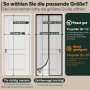 Infografik zur Größenwahl eines Sekey Fliegengitters für Balkontüren. Anleitung zum richtigen Messen der Tür.