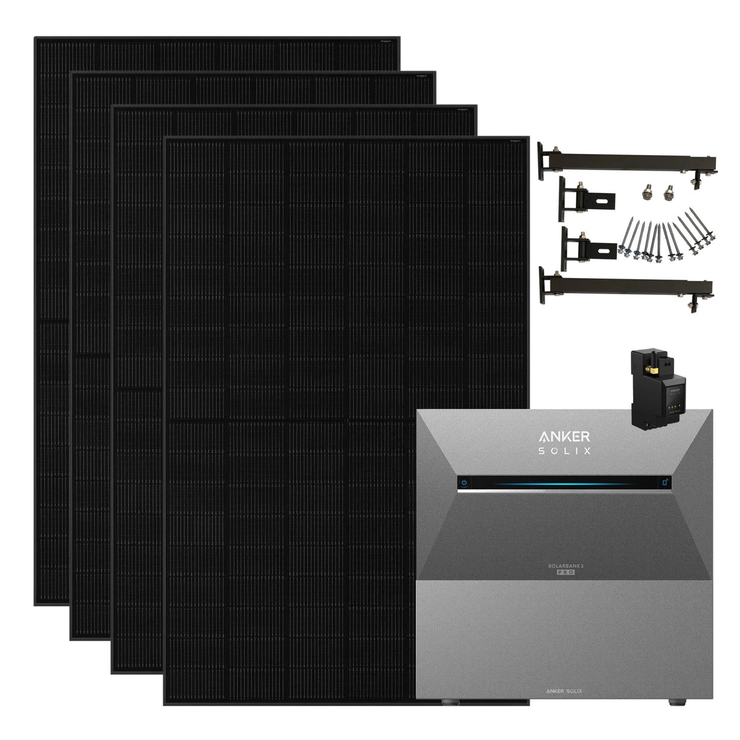 Anker SOLIX Solarbank 3 Pro 1.820 W Balkonkraftwerk mit 1 BP2700 Halterung Flachdach