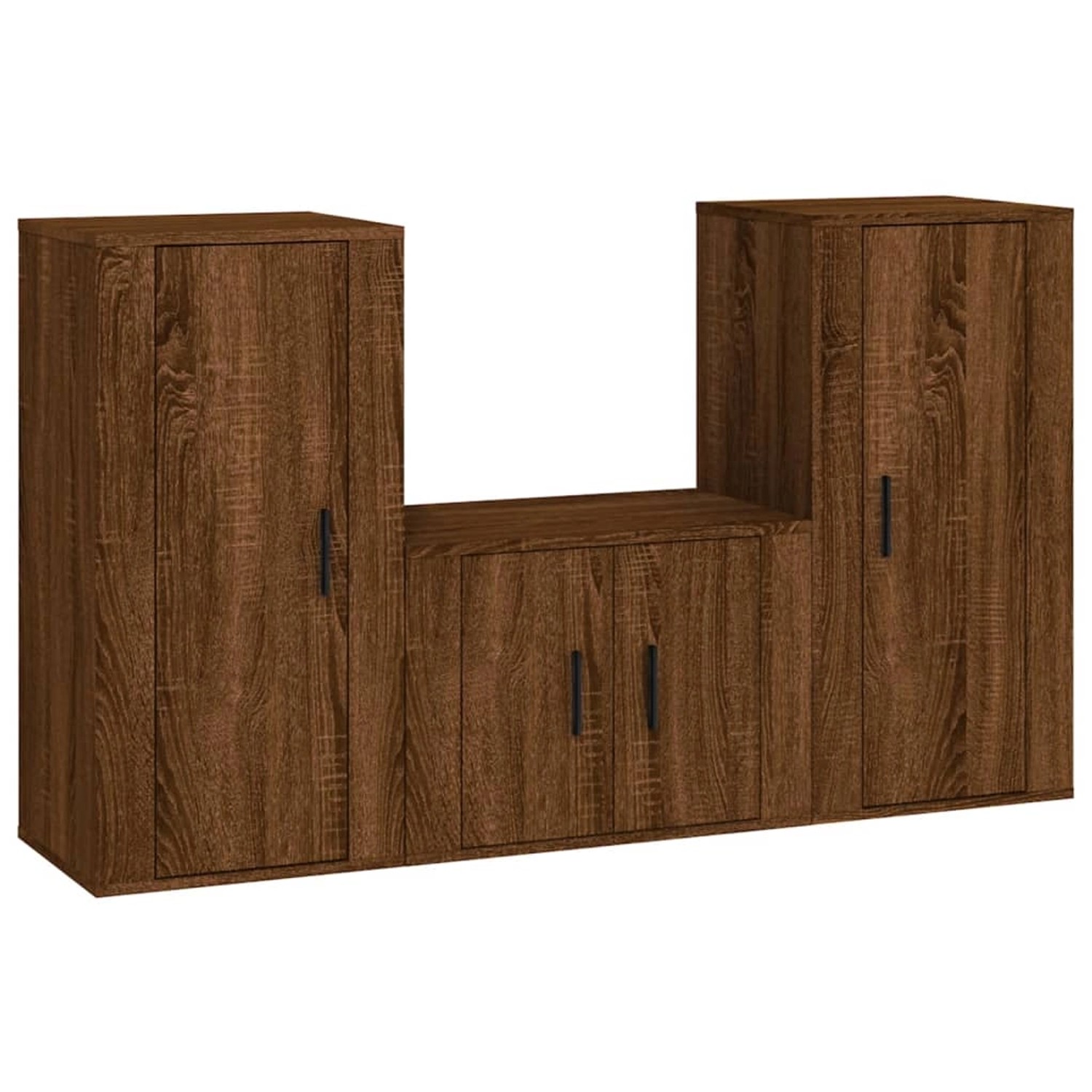 VidaXL 3-tlg. TV-Schrank-Set Braun Eichen-Optik Holzwerkstoff 5