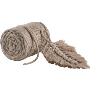 Makramee Rope, 5mm, 500g, gedreht in Taupe. Baumwollkordel für Schmuckbasteln und Deko.
