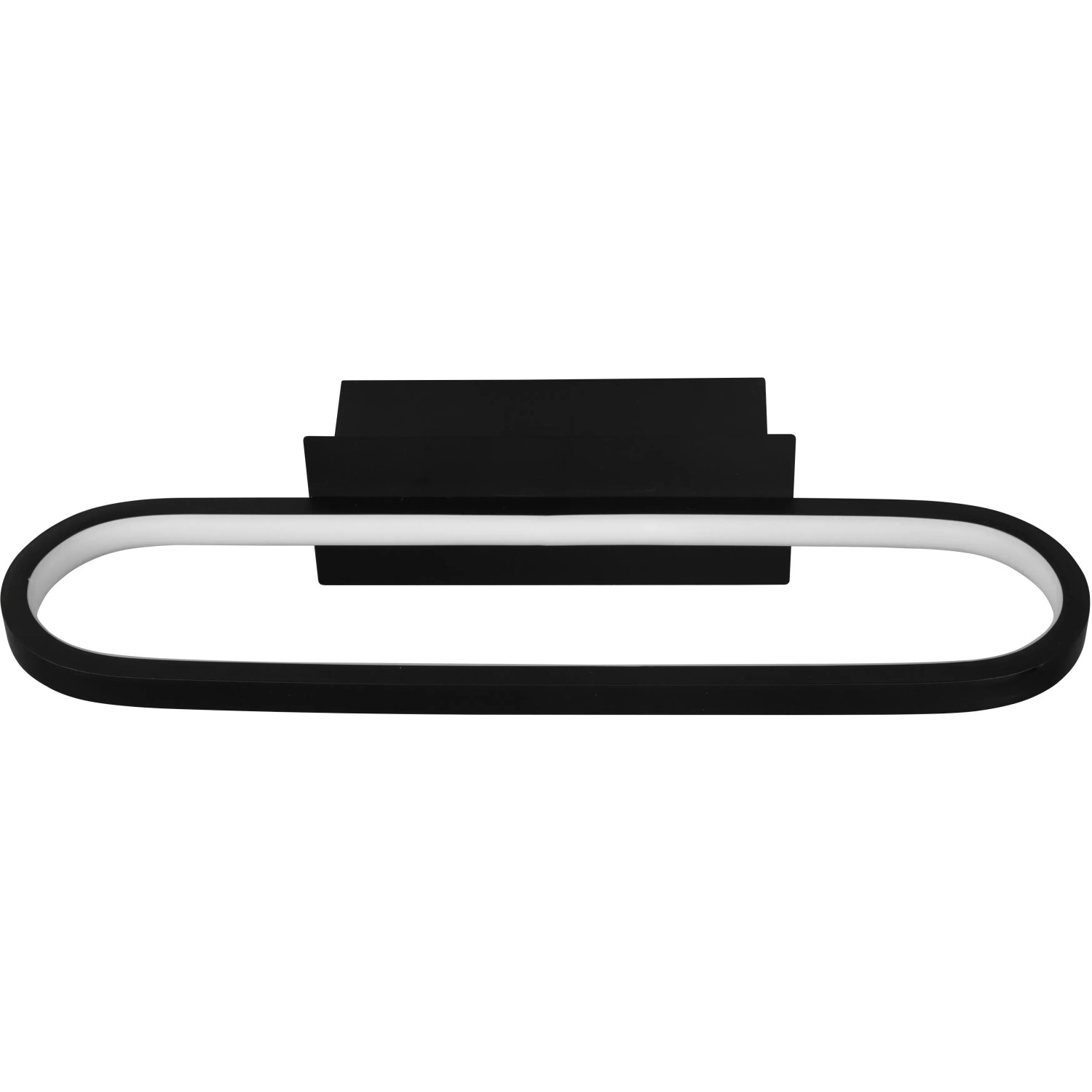Ovale Trio LED-Wandleuchte Gianni, 75x400x148 mm, schwarz matt, für Bad & Wohnraum.