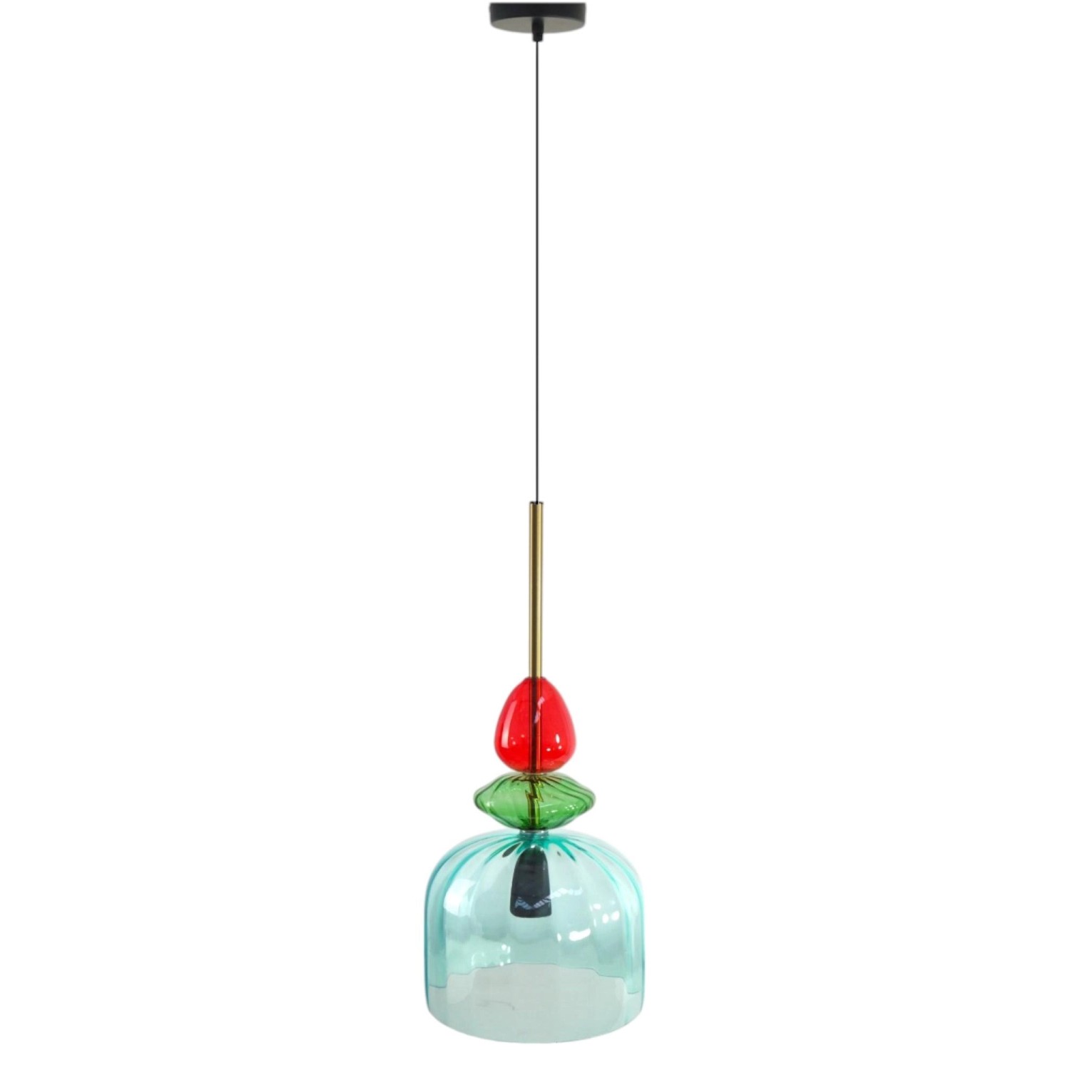 Dapo Decken Pendelleuchte Pia 20cm Glas Blau Grün Rot E27 IP20 günstig online kaufen