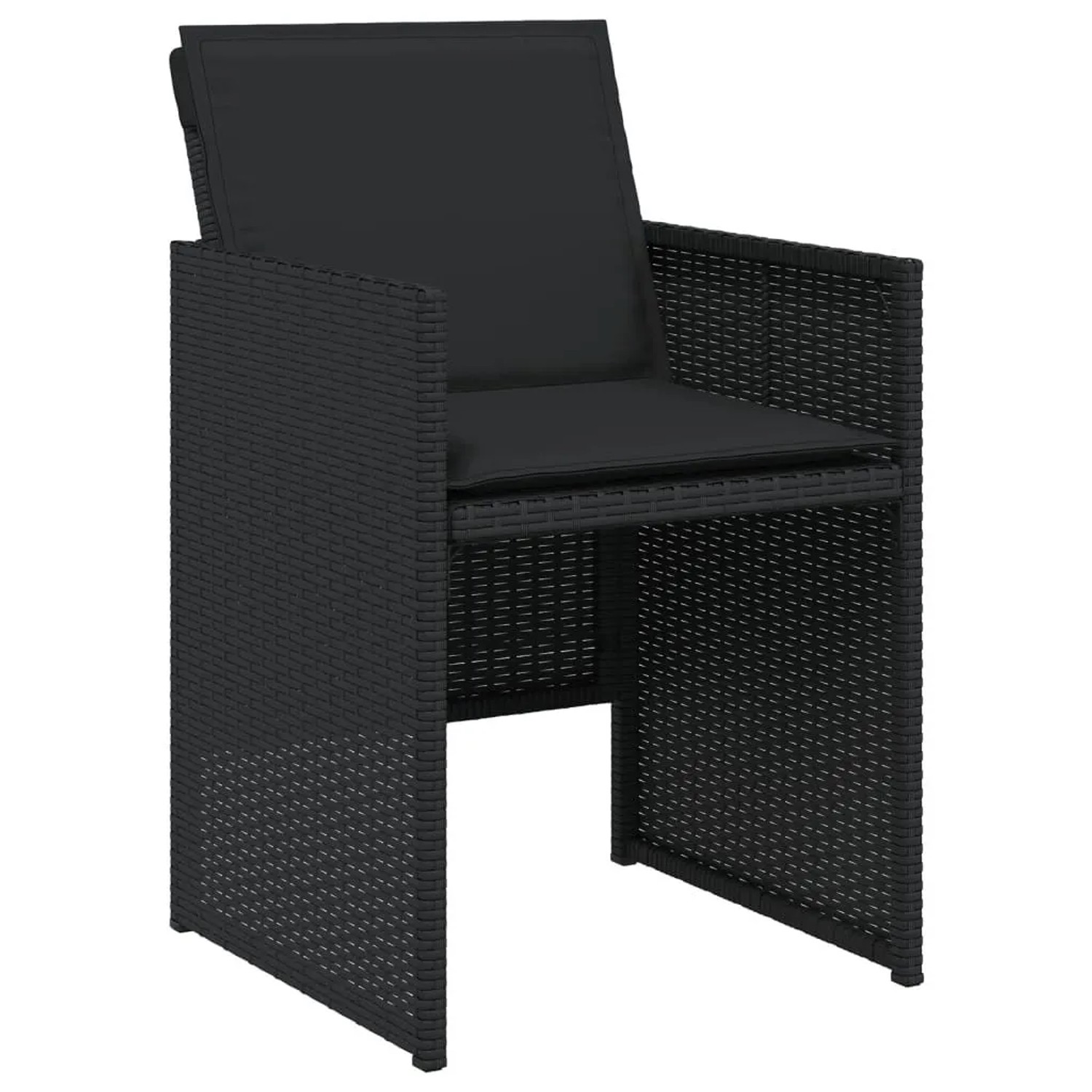 vidaXL Gartenstühle mit Kissen 4 Stk Schwarz Poly Rattan 4007436 günstig online kaufen