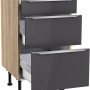 Optifit Unterschrank Linus984 mit 3 Auszügen, 50 cm, Anthrazit und Wildeiche Dekor.