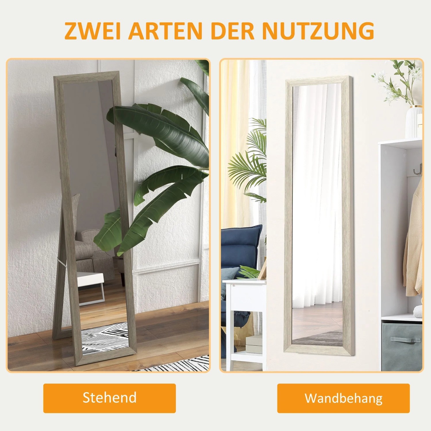 HOMCOM-Ganzkörperspiegel-37cm x 3,8cm x 157cm kaufen bei OBI