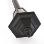 Schwarze Lindby Außenleuchte Nane im Retro-Stil, Laternen-Design.