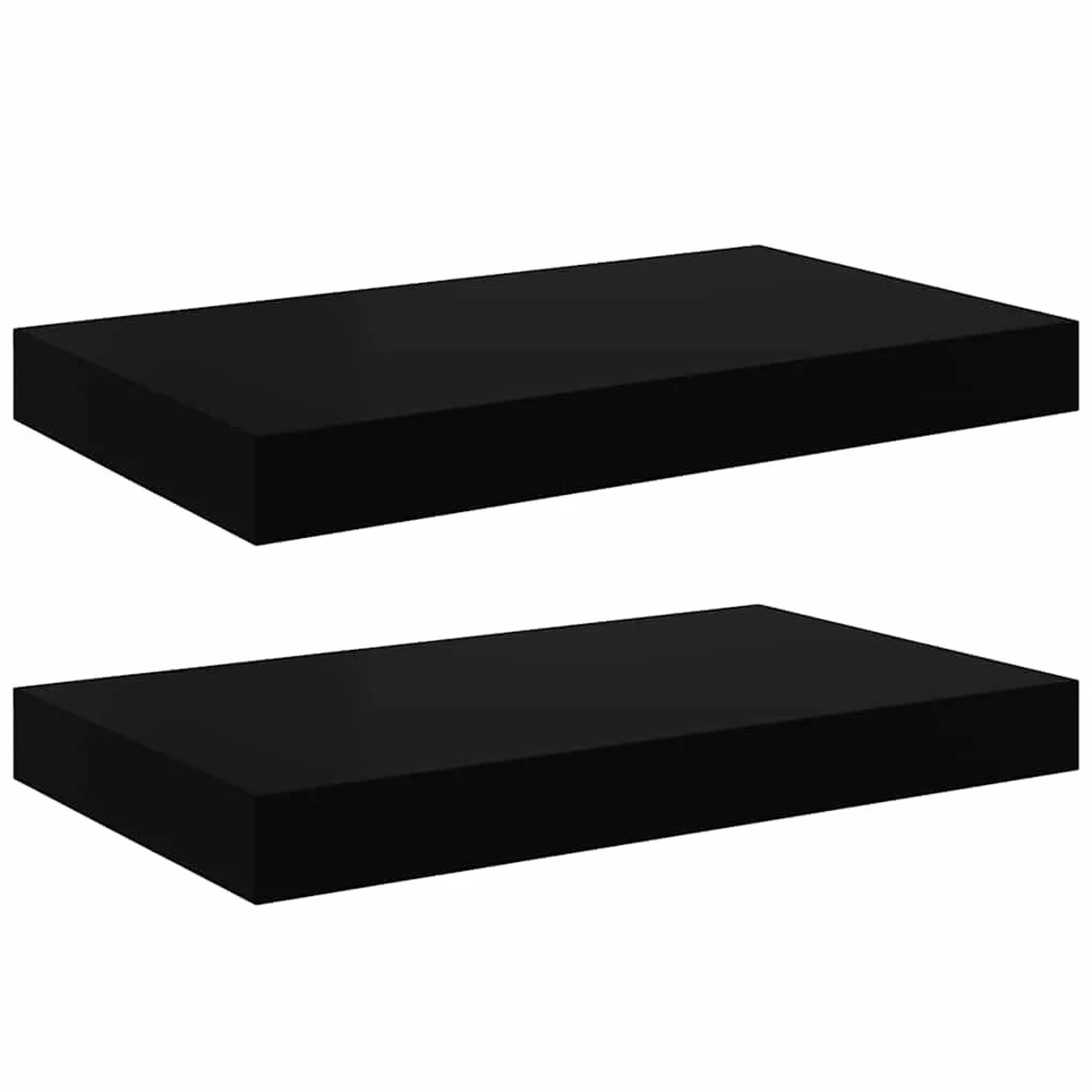 vidaXL Schweberegale 2 Stk Hochglanz-Schwarz 40x23x3,8 cm MDF 323764