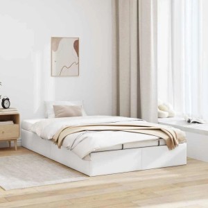 vidaXL Ottoman-Bett ohne Matratze Weiß 120x200 cm Kunstleder 3310795