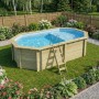ALTANKA Holzpool Nemo 5,79x3,49 Höhe 1,45 m HELLBLAU mit Liegefläche mit am Beton Verschraubten Stützen BAS7304OSPL+PLA304_2