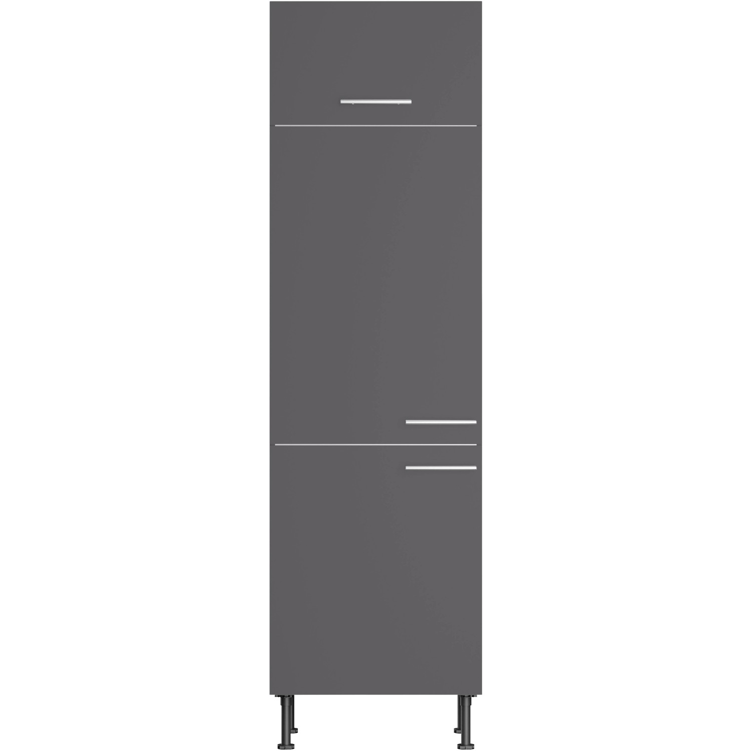 Optifit Hochschrank Ingvar420 für Kühlschrank, 60 cm, Anthrazit Matt. Vorratsschrank mit Stauraum.
