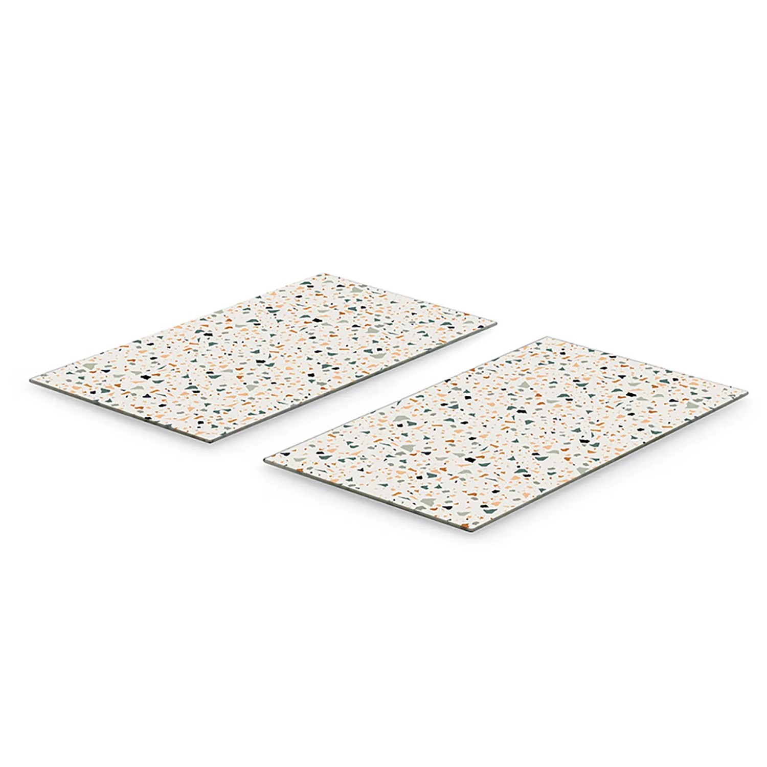 Zeller Herdabdeckplatten-Set Terrazzo, 2-teilig, bunt. Küchenhelfer mit Terrazzo-Muster.