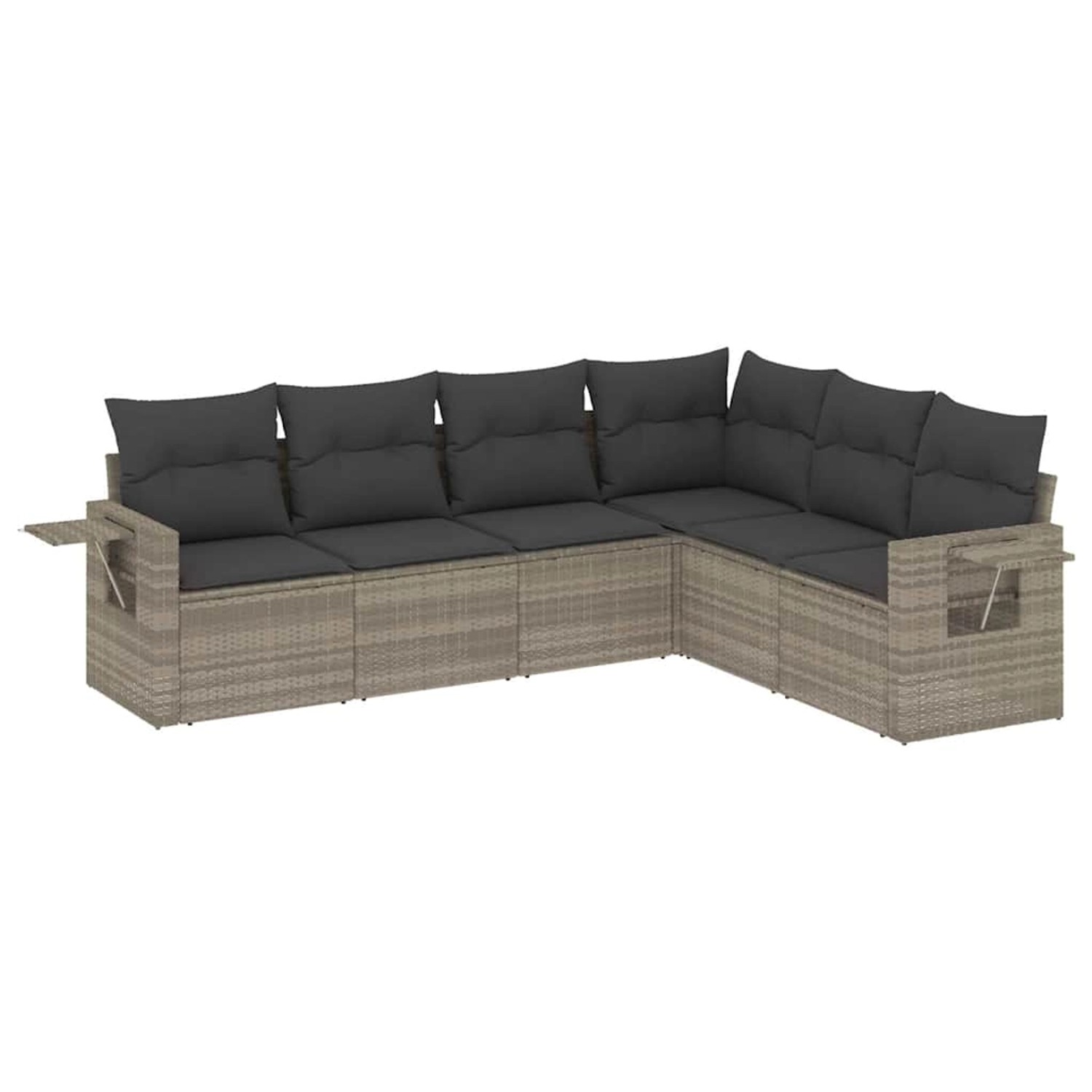 vidaXL 6-Tlg Garten-Sofagarnitur mit Kissen Hellgrau Poly Rattan 3220211 günstig online kaufen