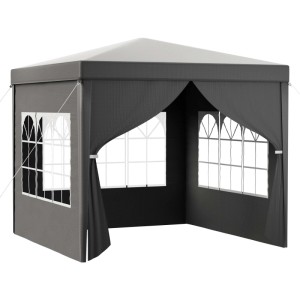 Toboli Pavillon 3X3M In Grau Mit Uv-Schutz 50+ Gartenpavillon Partyzelt Camping