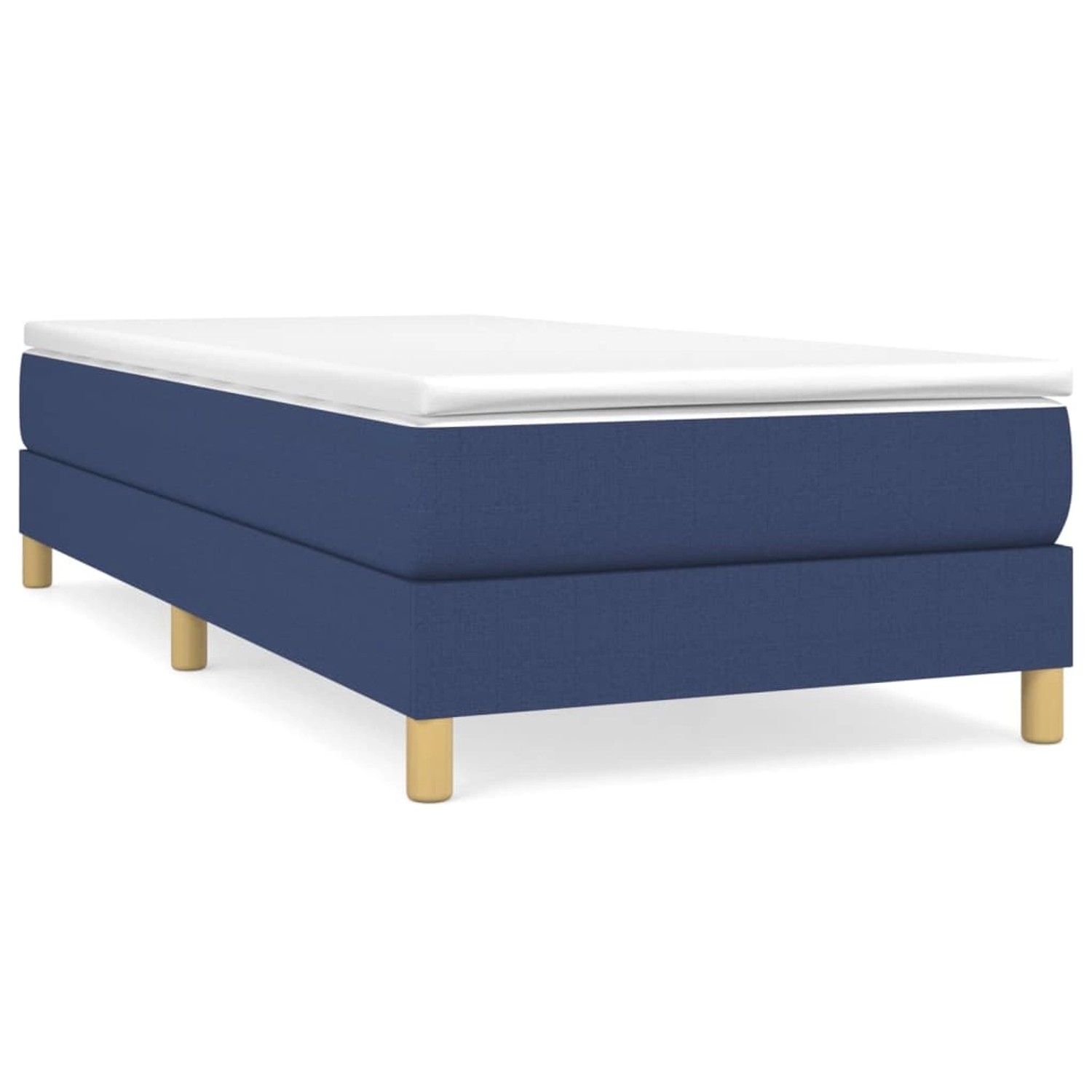 vidaXL Boxspringbett mit Matratze Blau 90x200 cm Stoff 3144149 günstig online kaufen