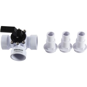 Steinbach 3-Wege-Ventil (Ø 32/38 mm) für Poolheizung, mit drei Schlauchanschlüssen.