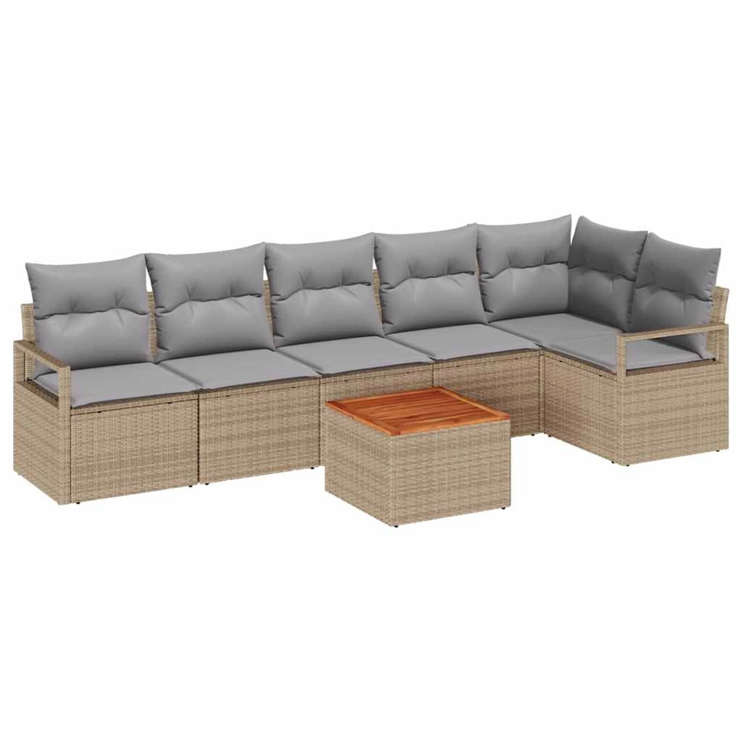 vidaXL Garten-Sofa-Set 7-Tlg Beige Hellgrau 3356383 günstig online kaufen