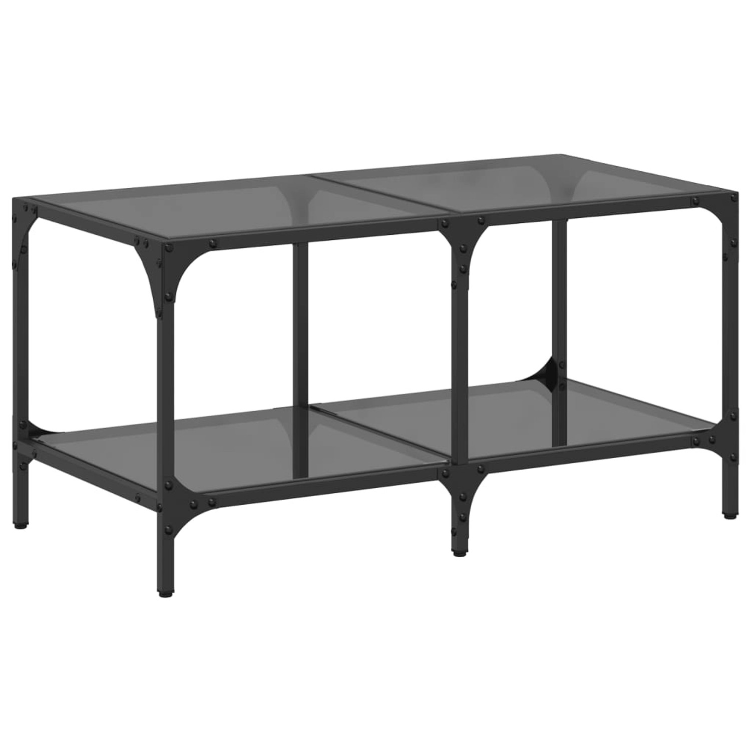 vidaXL Couchtisch mit Glasplatte Schwarz 78,5x40x40 cm Stahl 845977 günstig online kaufen