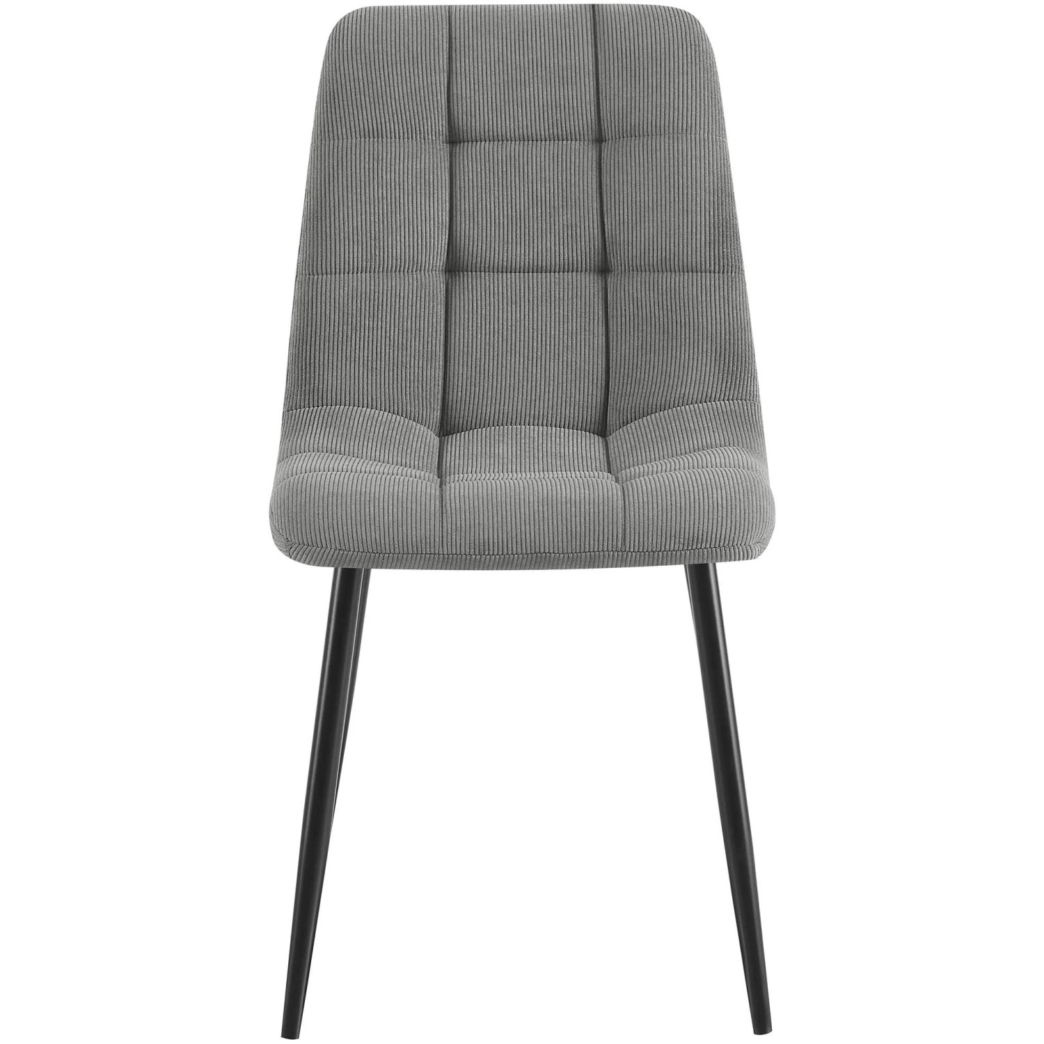 DELUKE 2er Set Esszimmerstuhl FANOR Cord Grau 45x55x84cm Essstühle Esszimmerstühle Küchenstühle Wohnzimmerstühle