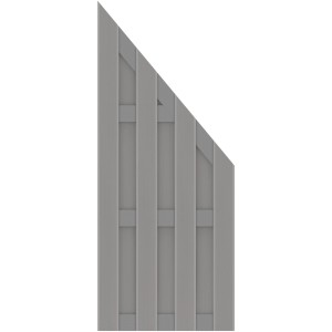 Graues Jumbo WPC Sichtschutzelement mit Alu-Riegel, 179x179 cm, für den Garten.