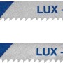 Zwei LUX Stichsägeblätter Metall, T-Schaft, 50mm, für feine Metallschnitte.