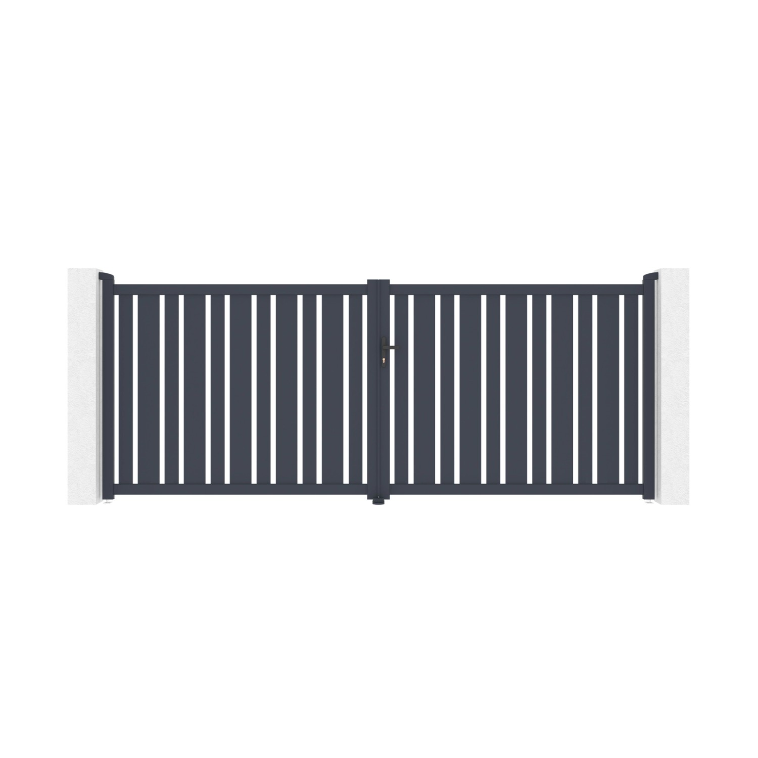 Casanoov Doppelflügeltor Aus Aluminium 4M Veymont H 160Cm Grau günstig online kaufen