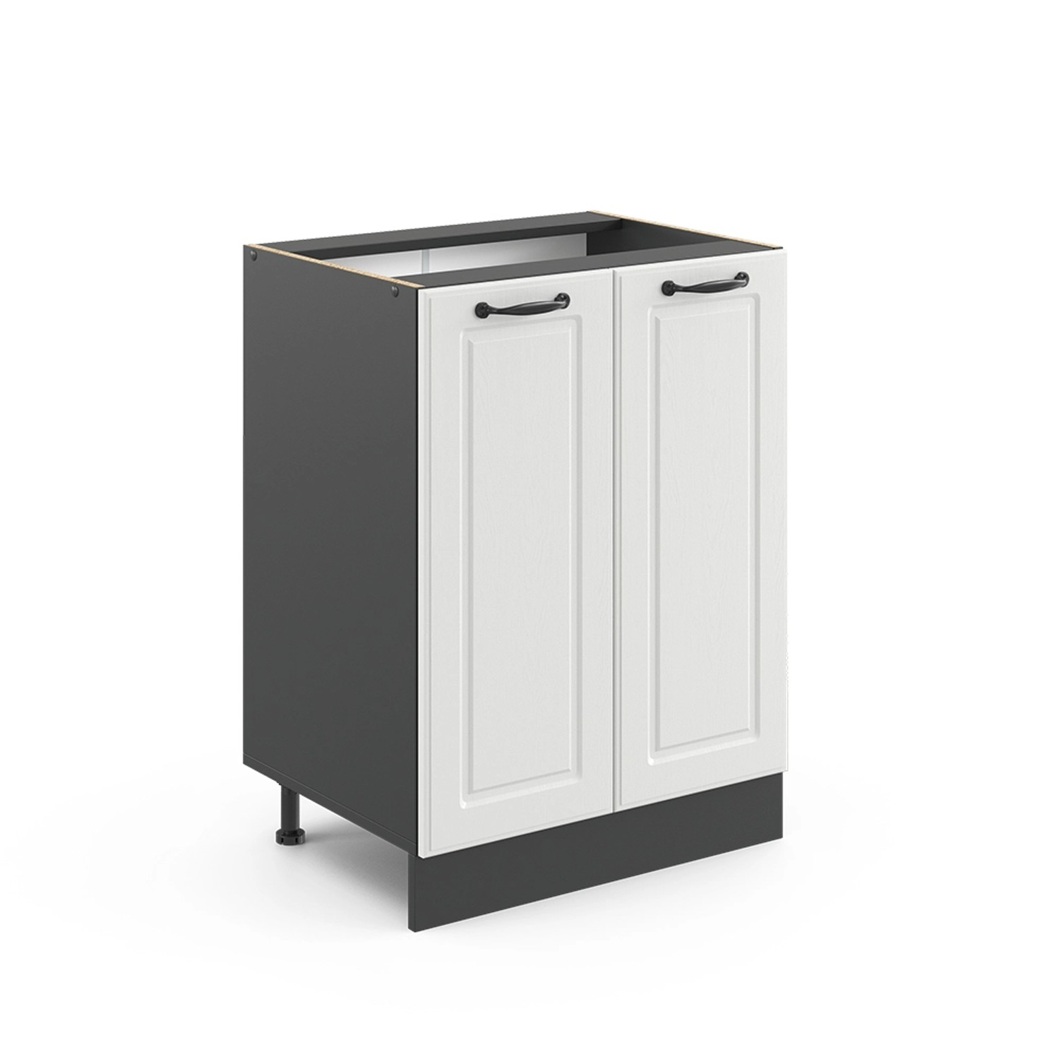 Vicco Küchenunterschrank R-Line Weiß Landhaus/Anthrazit 60 cm ohne Arbeitsplatte