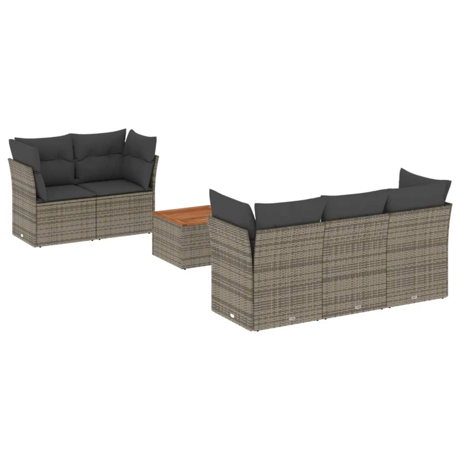 vidaXL 6-tlg Garten-Sofagarnitur mit Kissen Grau Poly Rattan Modell 105 günstig online kaufen