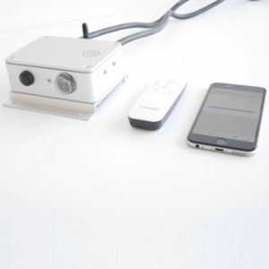 VASNER Bluetooth Dimmer Box mit Fernbedienung und Smartphone zur Steuerung von Heizstrahlern.